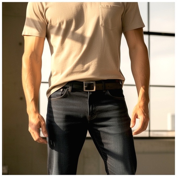 Gianfranco Ferré Jeans Men’s Vintage Leather Belt w/ Silver Buckle. 44” x 1.75” - Picture 4 of 12